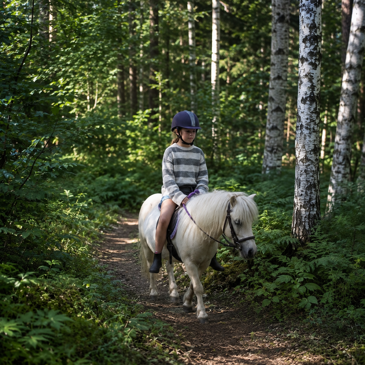 Mysig Ridtur I Skogen